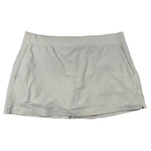 Athleta Brooklyn Skort 13.5" Mid‎ Rise Bone Cream Skirt Tennis Athleisure Sz 16